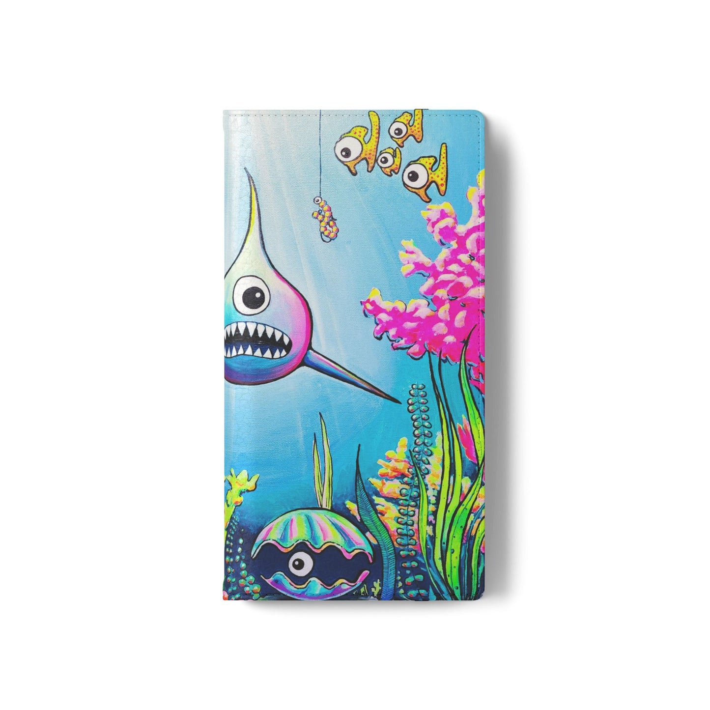 Cyclops Shark Flip Phone Case – Wallet Cover with Card Slots