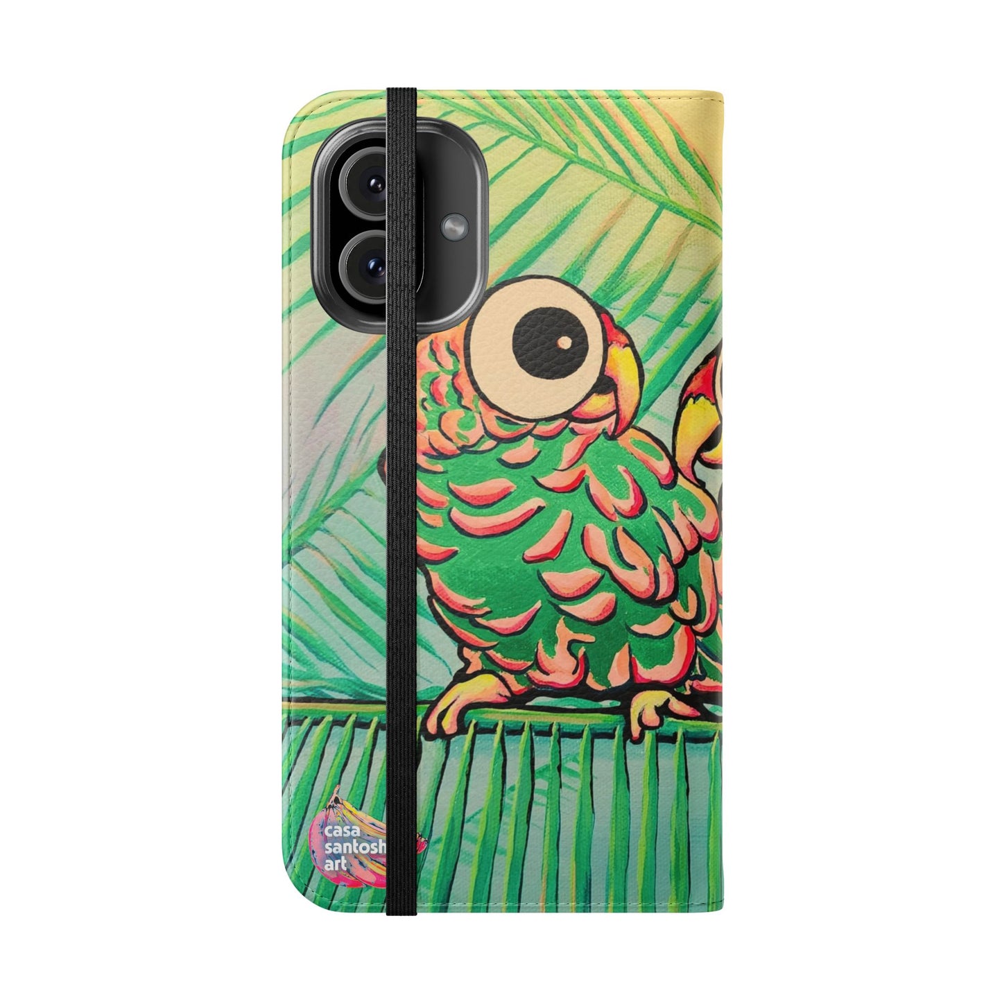 Chatty Cyclops Parrots Flip Phone Case – Wallet Cover with Card Slots