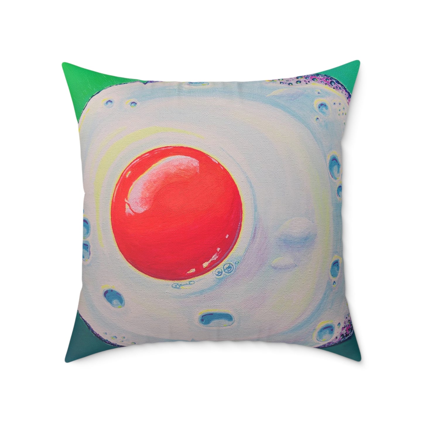 Neon Fried Egg Art Canvas Decorative Pillow