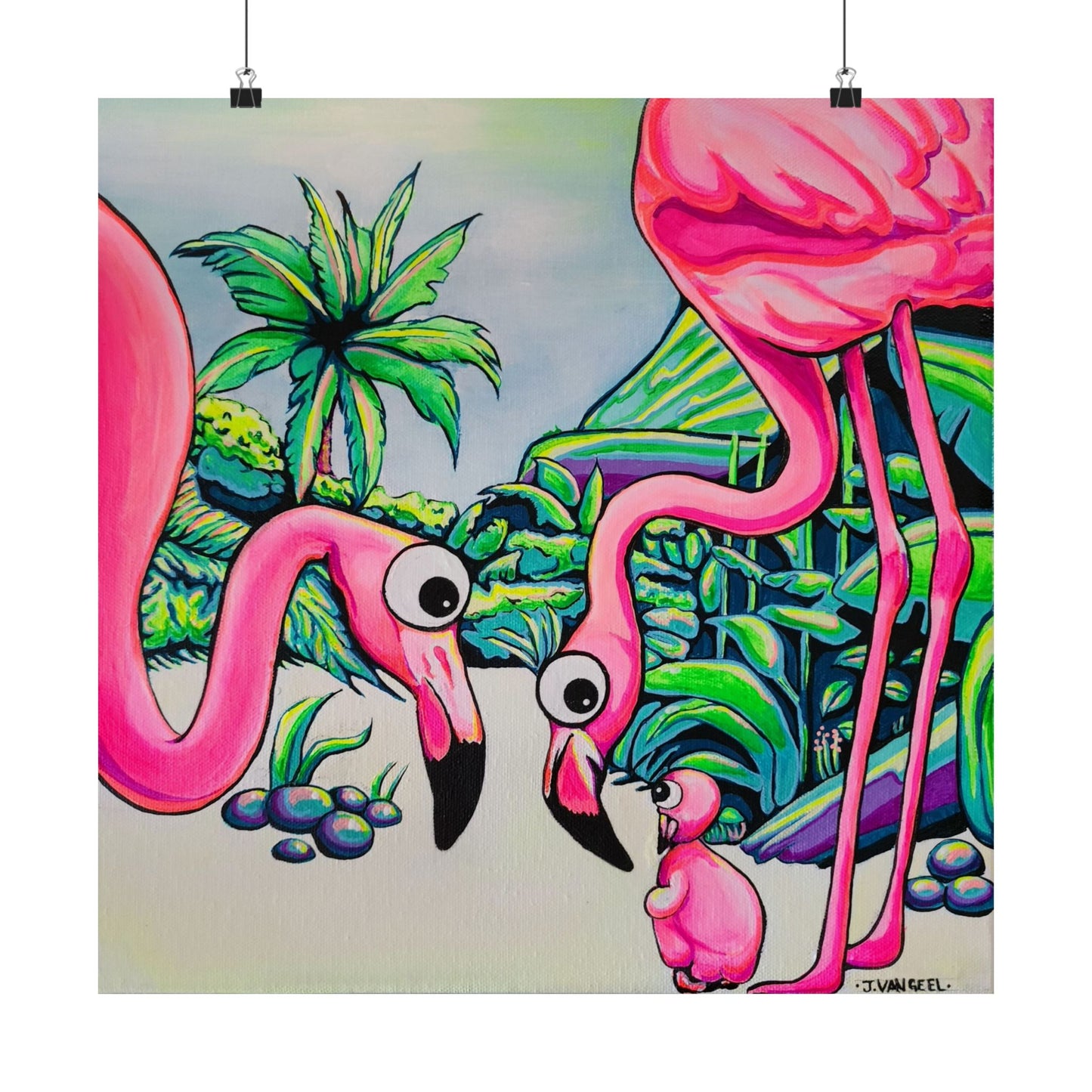 Cyclops Flamingo Family Giclée Art Poster