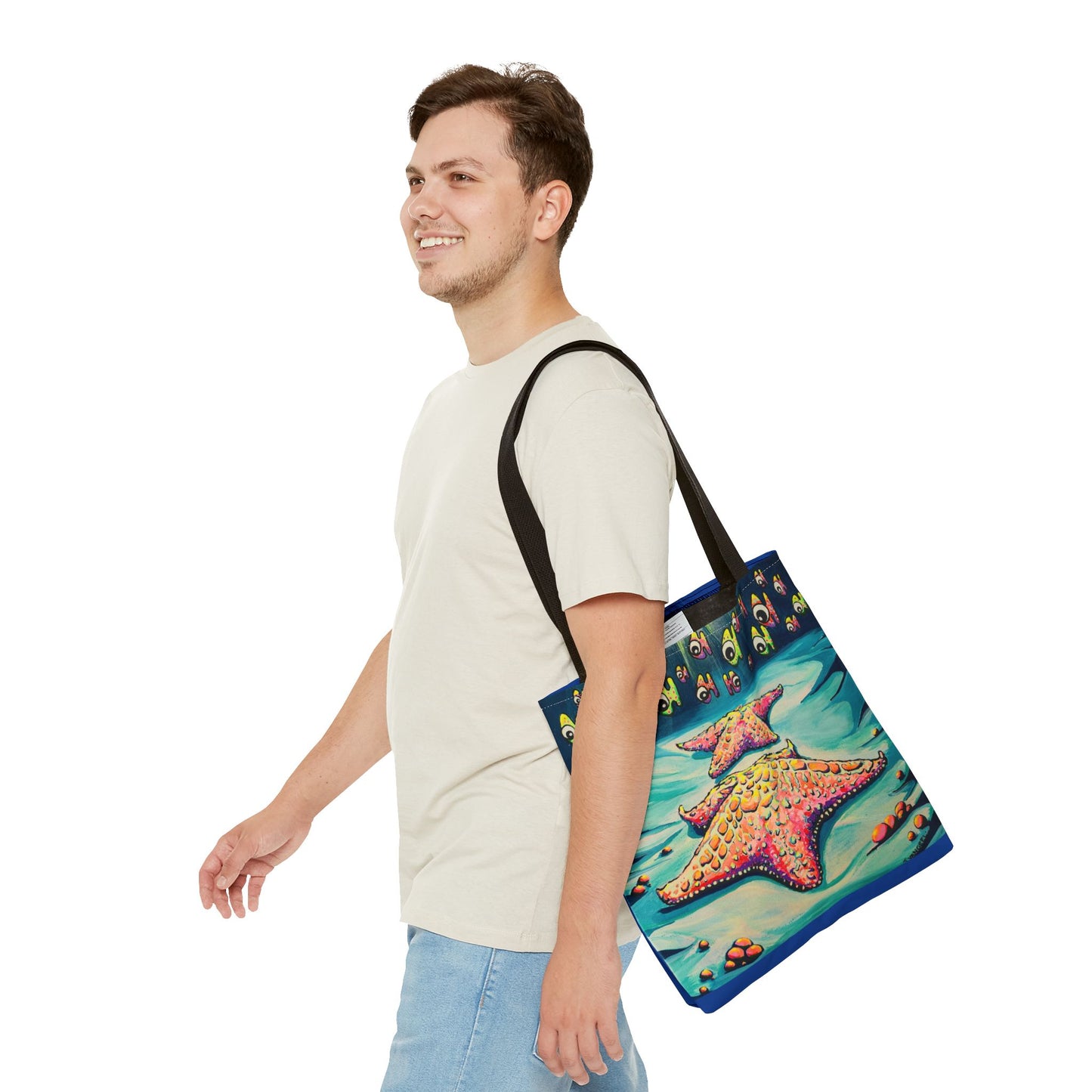 Premium Cyclops Starfish Tote Bag, Original Artist Design, Reusable Shopping Tote, Eco-Friendly