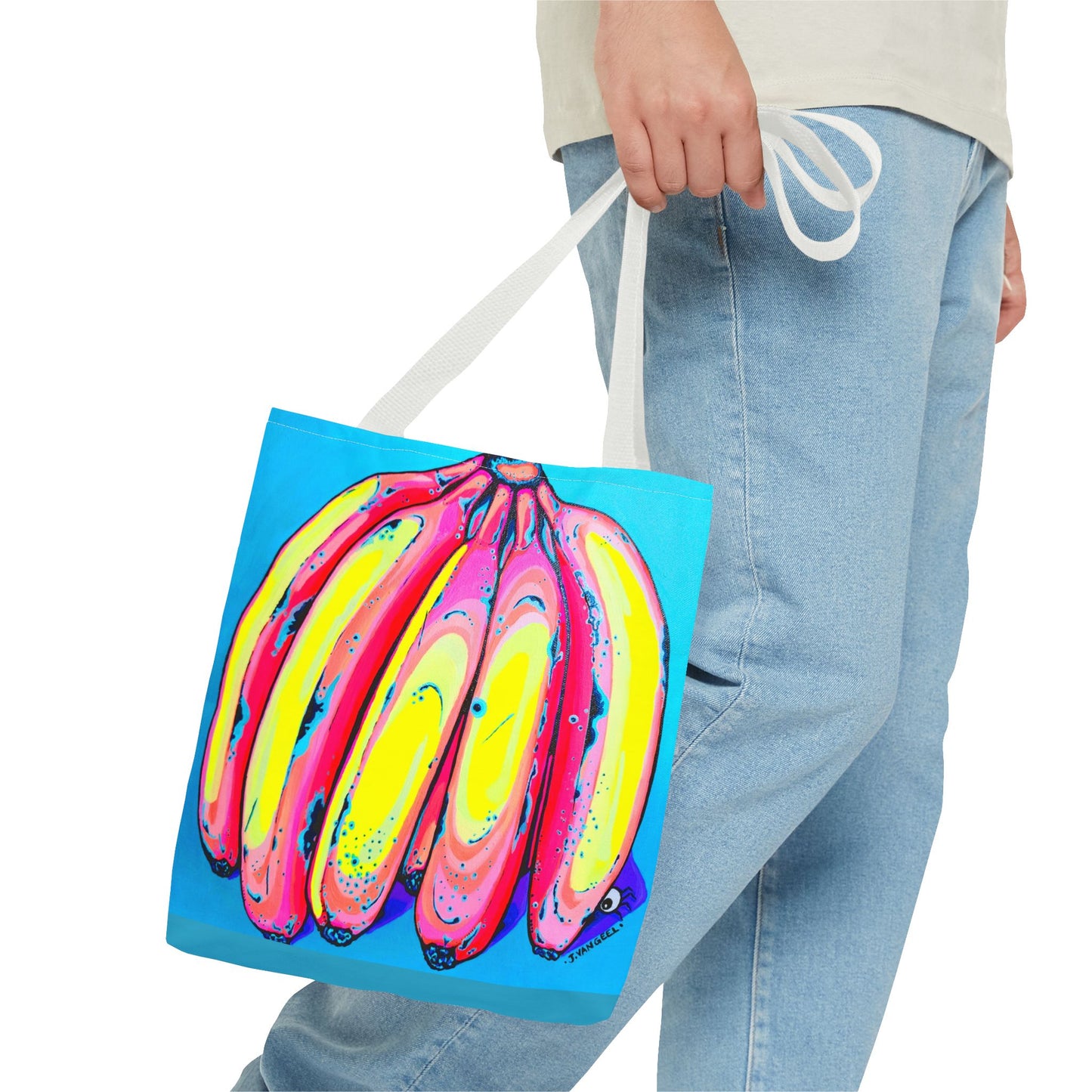 Premium Neon Fat Bananas Tote Bag, Original Artist Design, Reusable Shopping Tote, Eco-Friendly