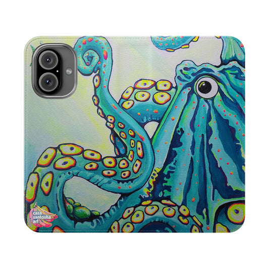 Cyclops Octopus Flip Phone Case – Wallet Cover with Card Slots