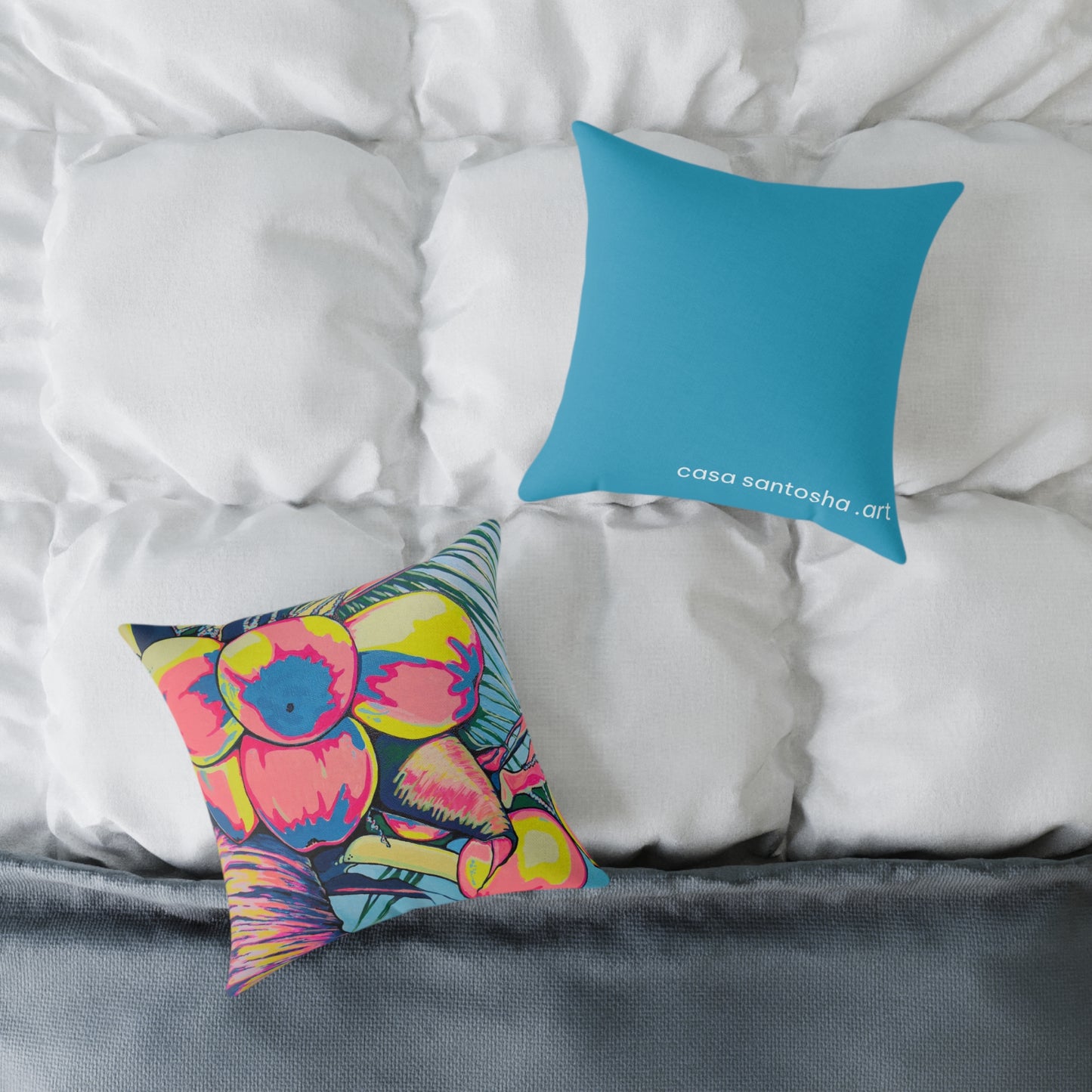 Neon Coconuts Art Canvas Decorative Pillow
