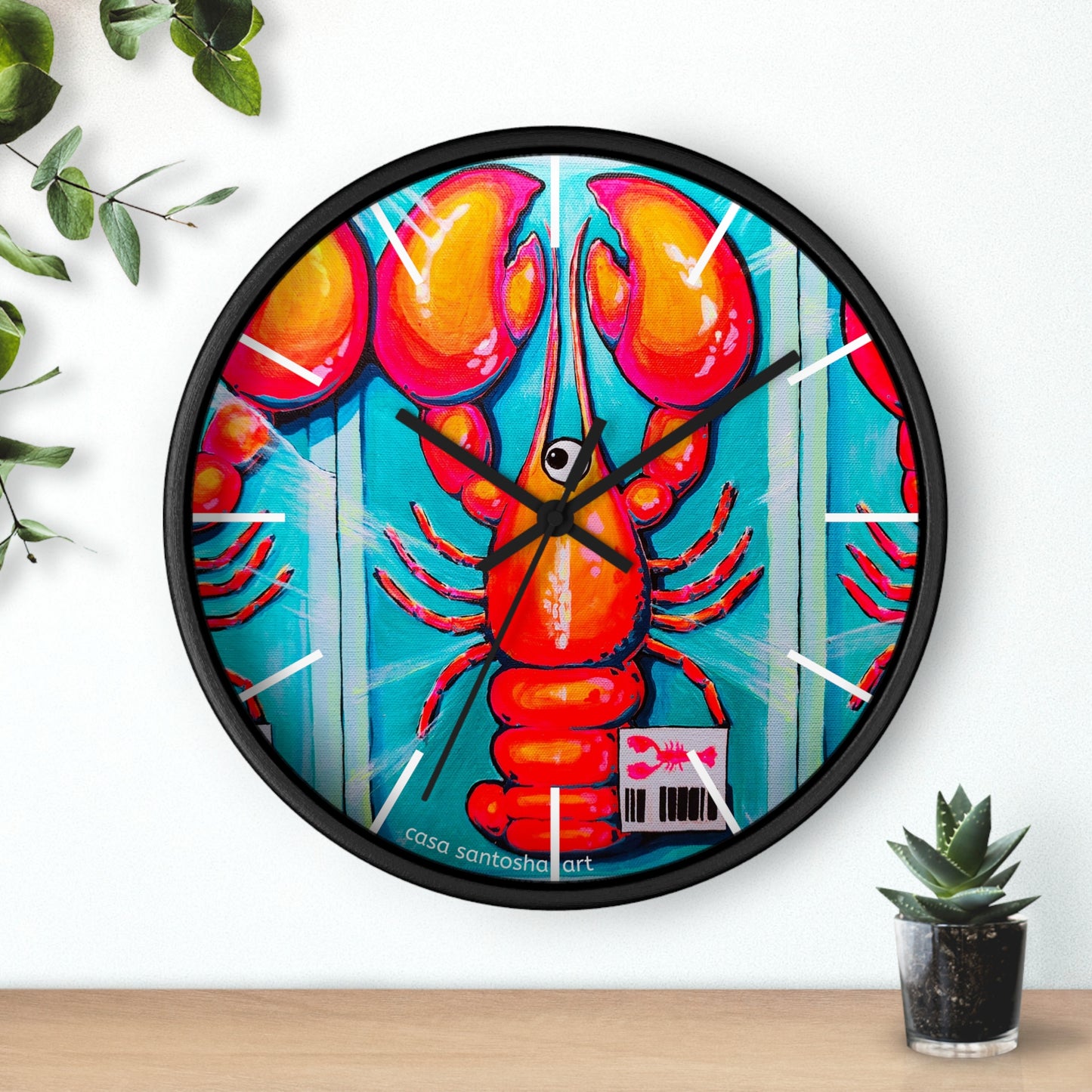 Fresh Neon Lobster Pop Art Wall Clock