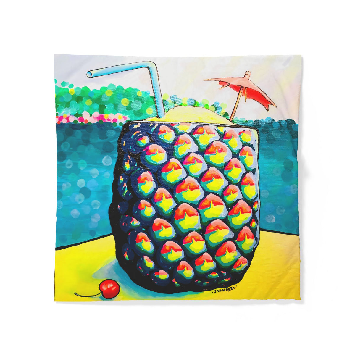 Neon Piña Colada Duvet Cover