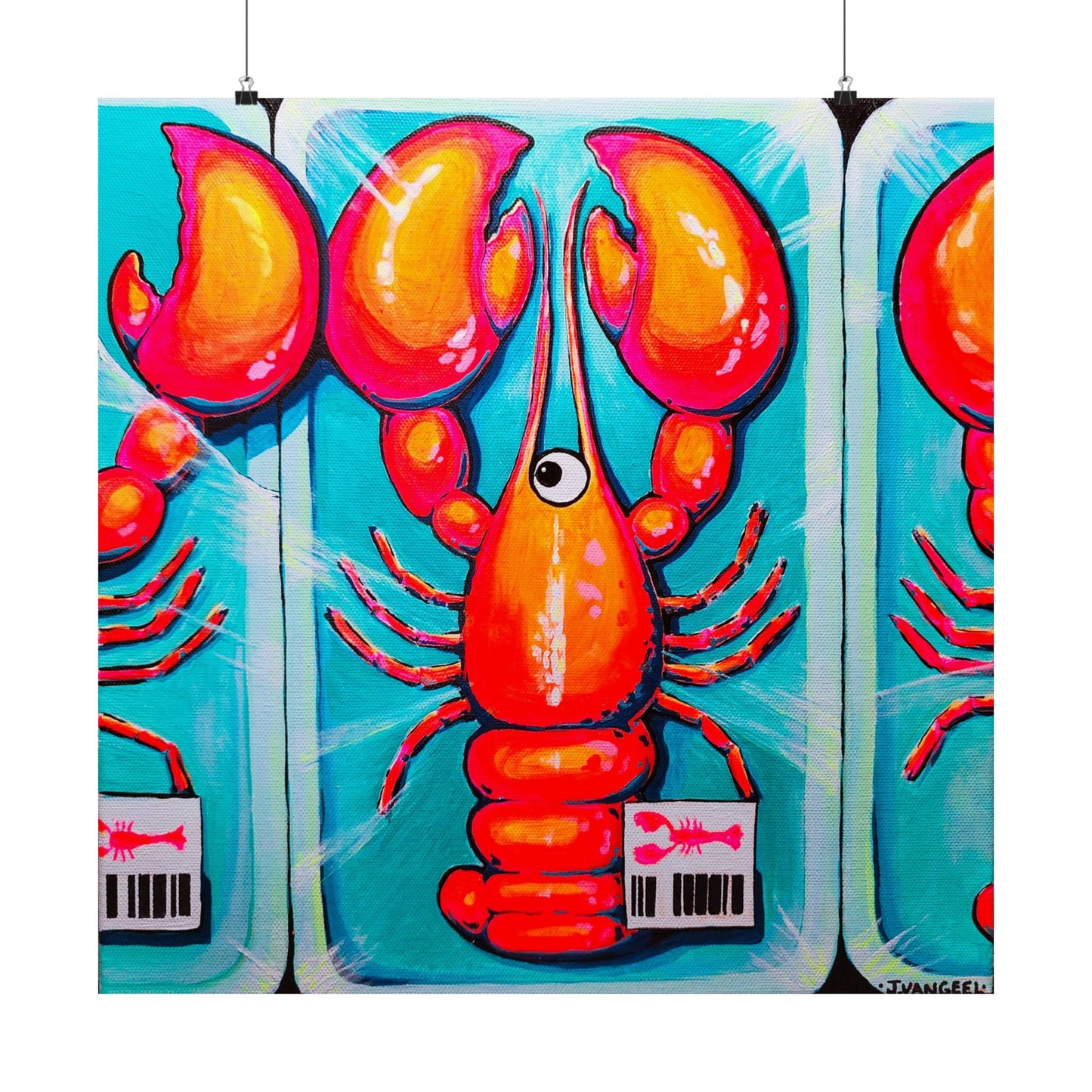 Neon Lobster Giclée Art Poster