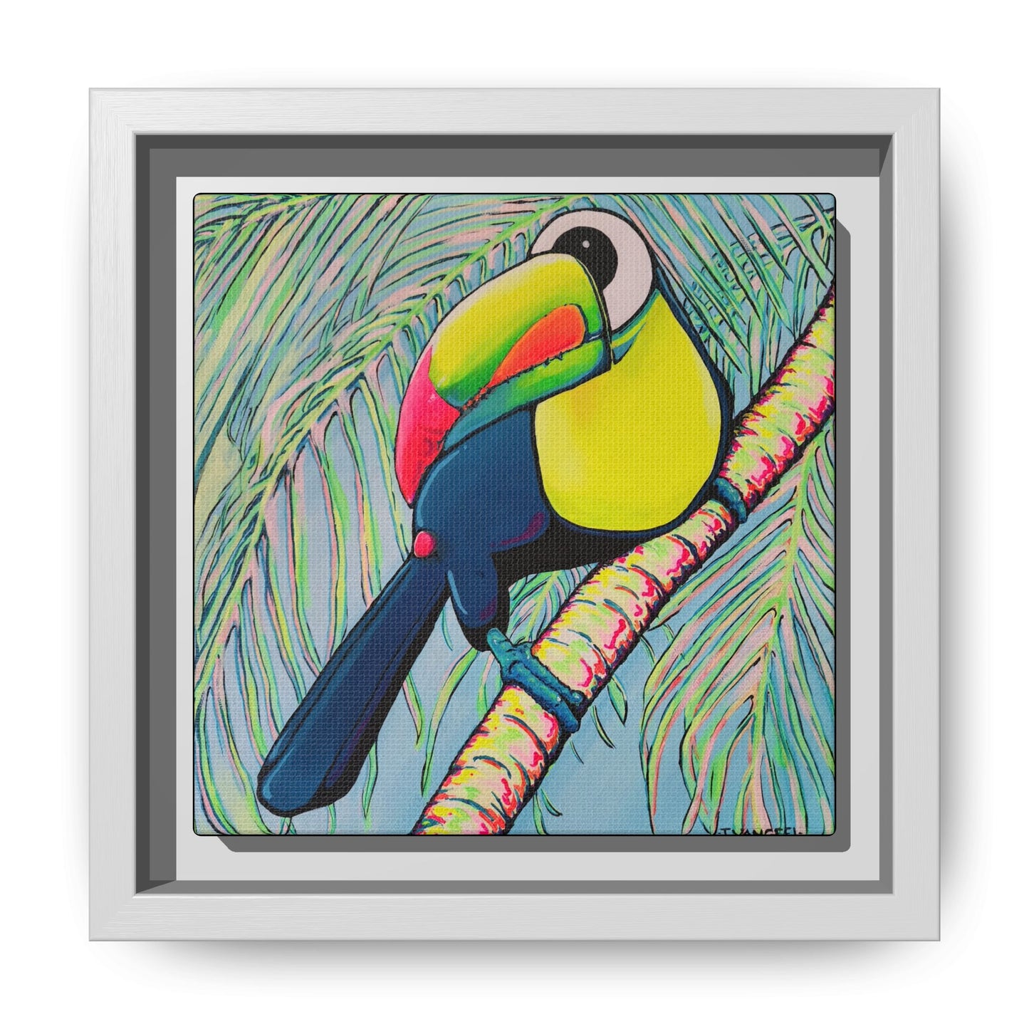Framed Cyclops Toucan Canvas Print