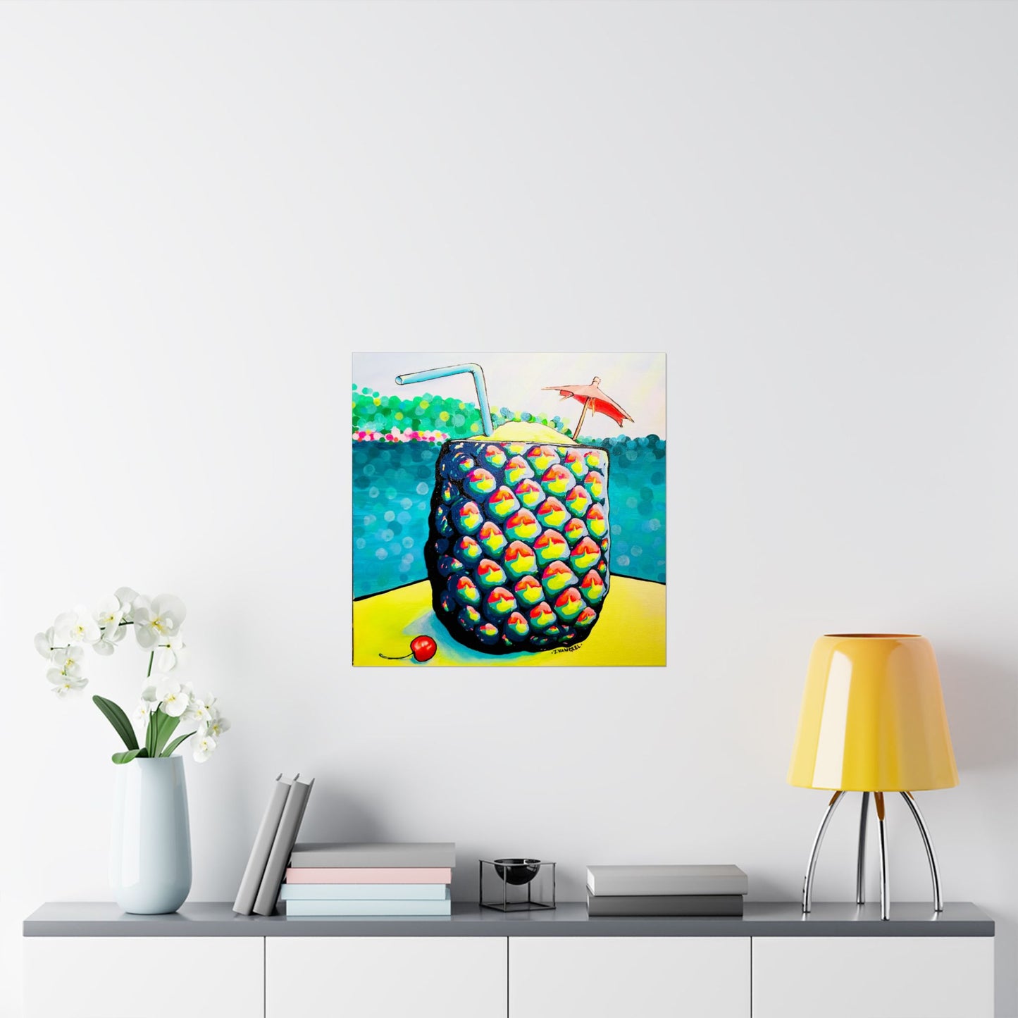 Neon Piña Colada Giclée Art Poster