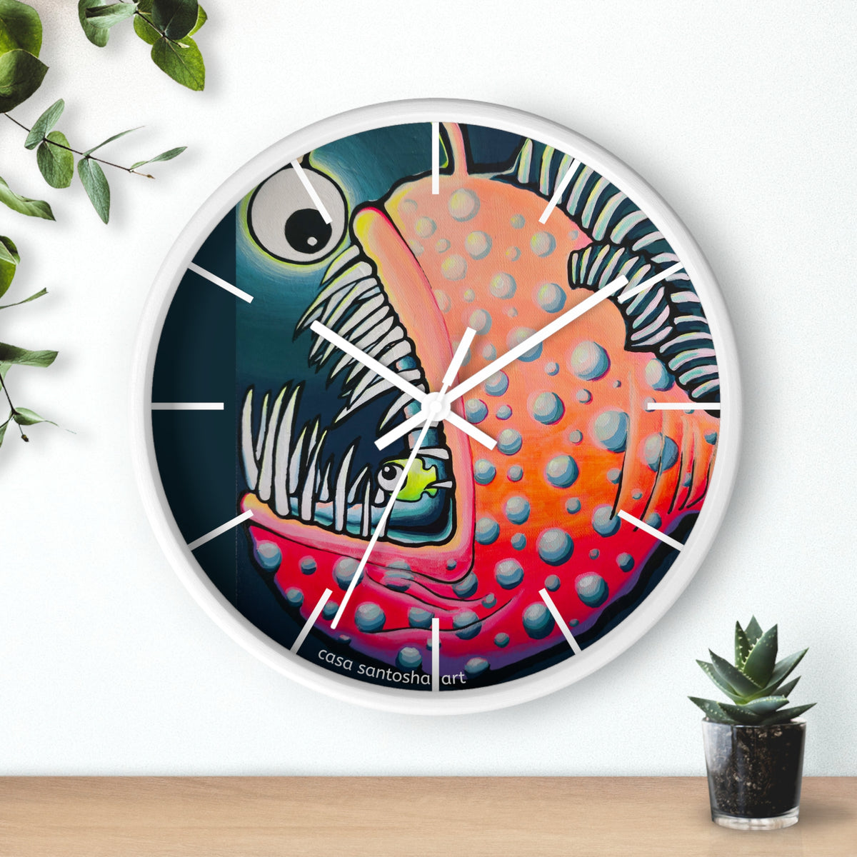 Cyclops Anglerfish Pop Art Wall Clock