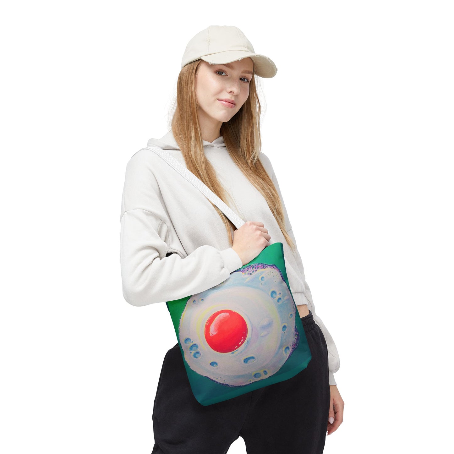 Premium Neon Fried Egg Tote Bag, Original Artist Design, Reusable Shopping Tote,  Eco-Friendly