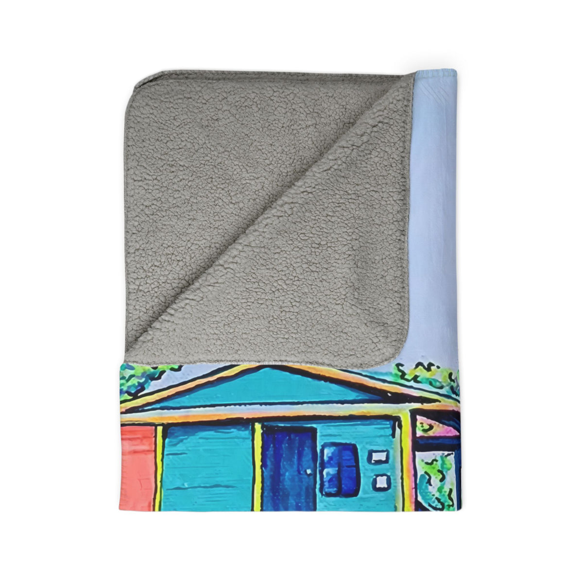 Cyclops Cat and Dog in Bocas Fleece Sherpa Blanket