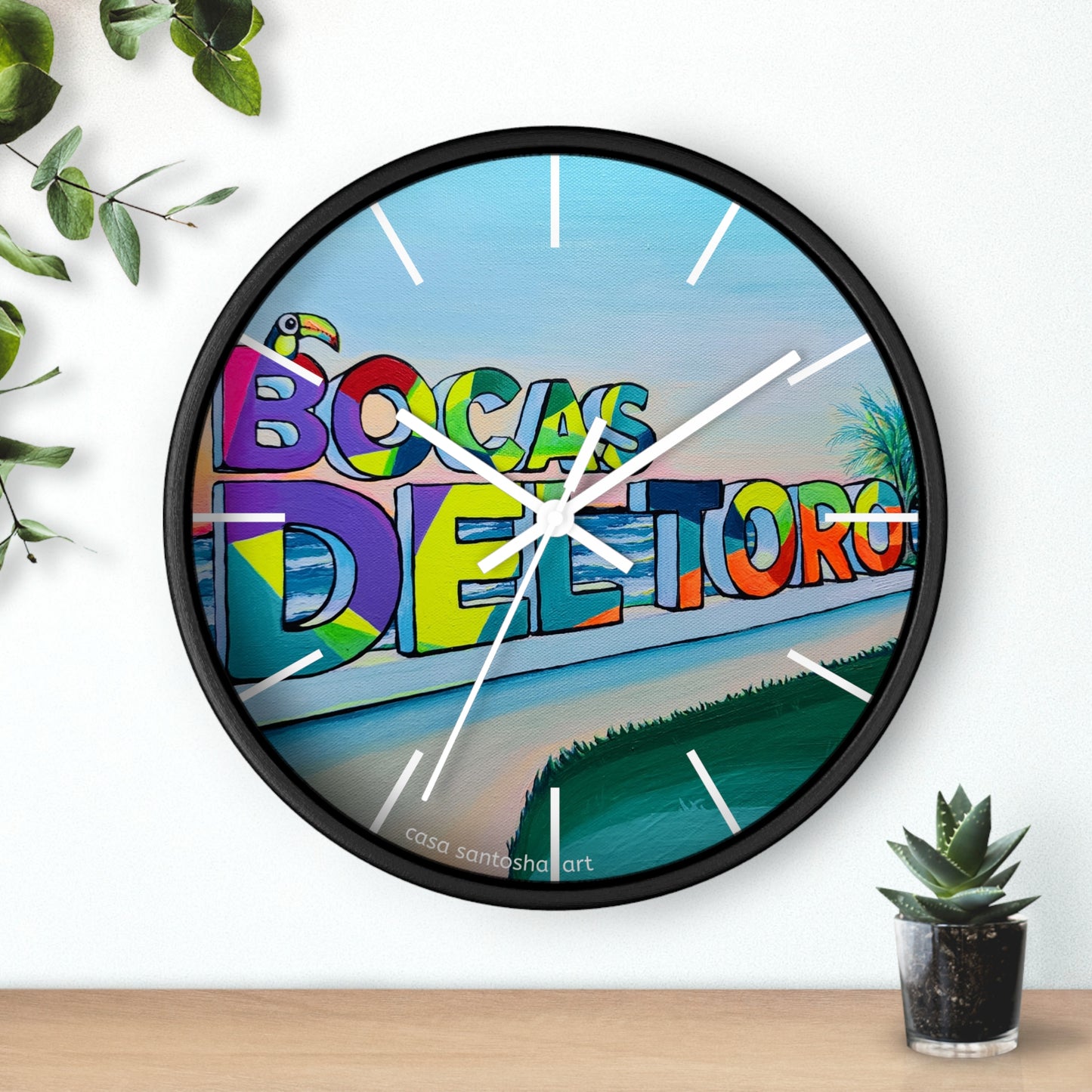 Bocas Del Toro Sign Pop Art Wall Clock