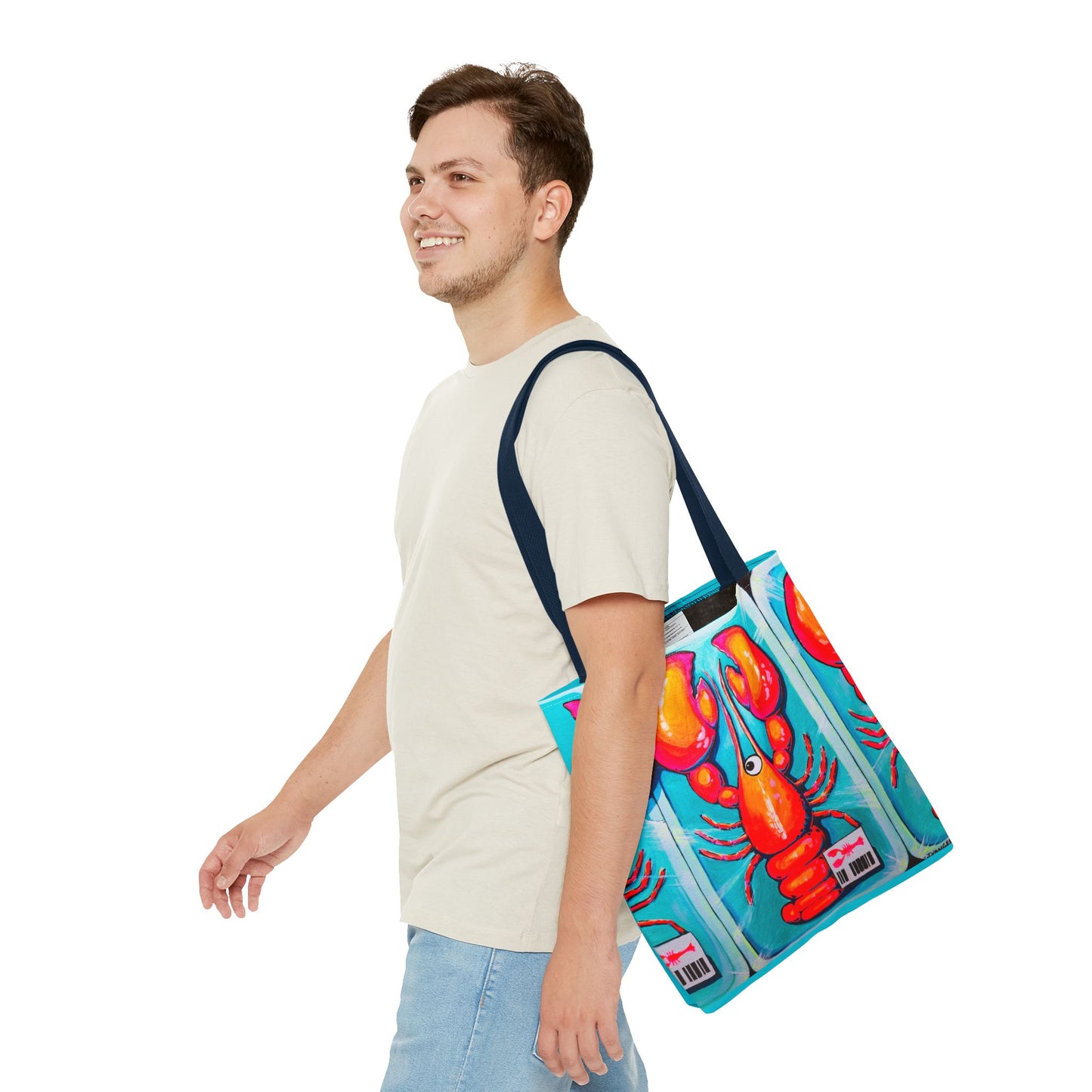 Premium Neon Lobster Tote Bag, Original Artist Design, Reusable Shopping Tote,  Eco-Friendly