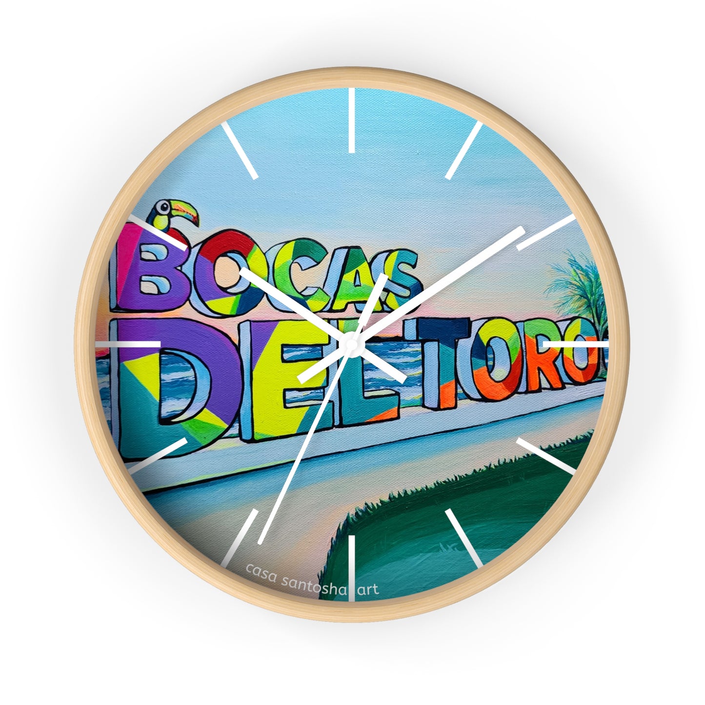 Bocas Del Toro Sign Pop Art Wall Clock