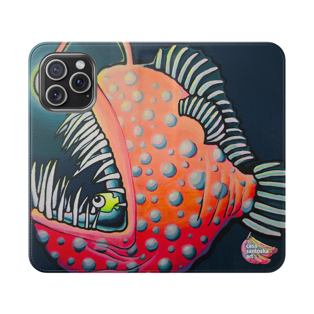 Cyclops Anglerfish Flip Phone Case – Wallet Cover with Card Slots