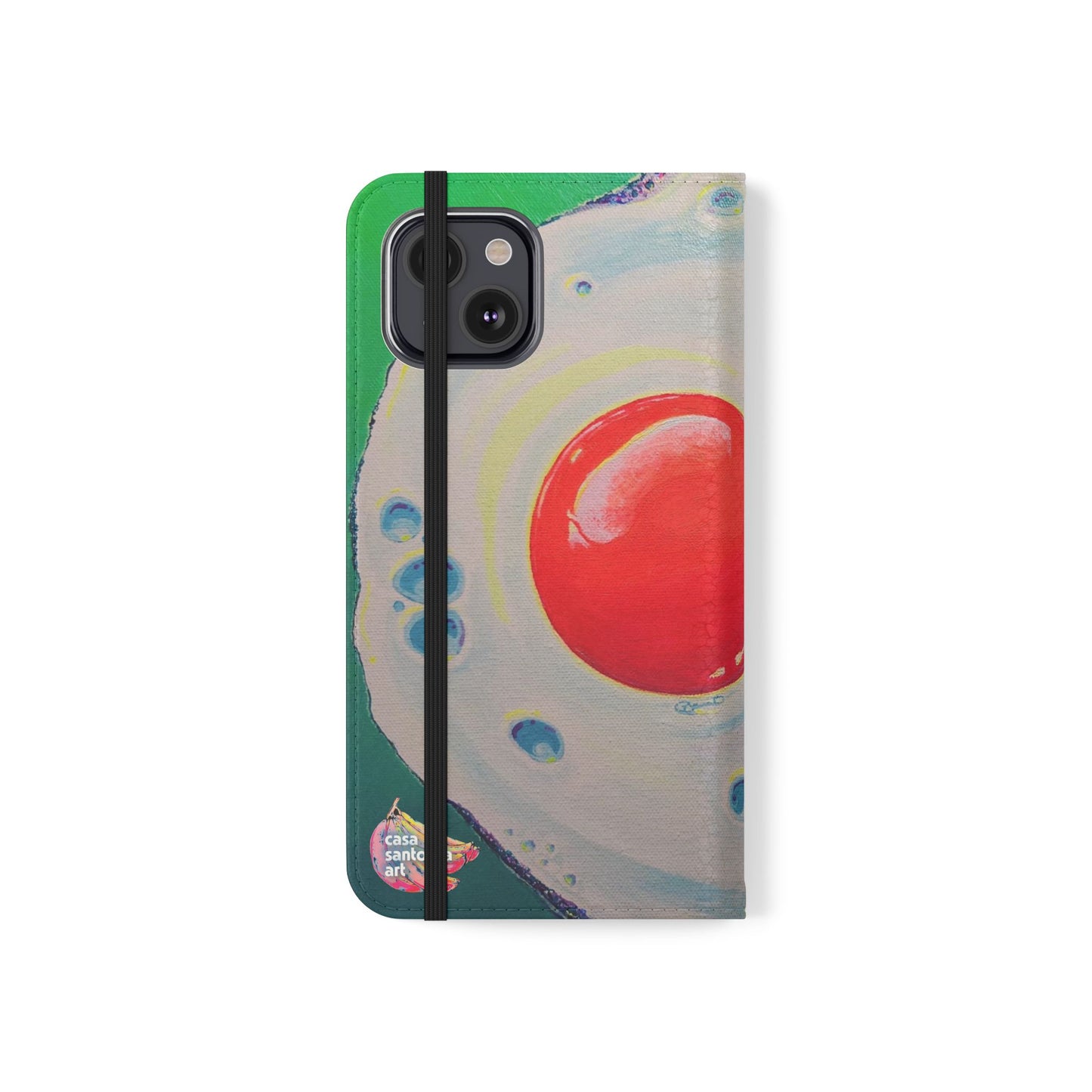 Neon Fried Egg Flip Phone Case – Wallet Cover with Card Slots