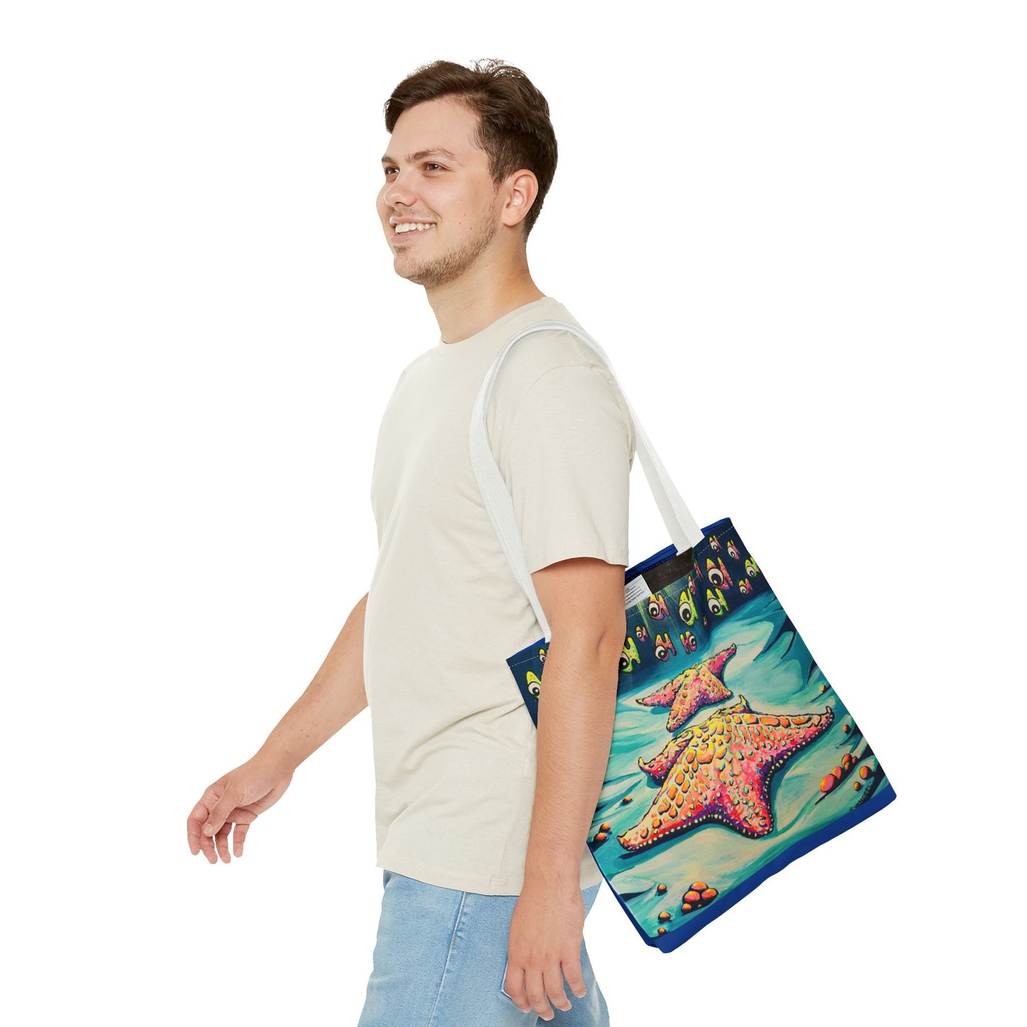 Premium Cyclops Starfish Tote Bag, Original Artist Design, Reusable Shopping Tote, Eco-Friendly