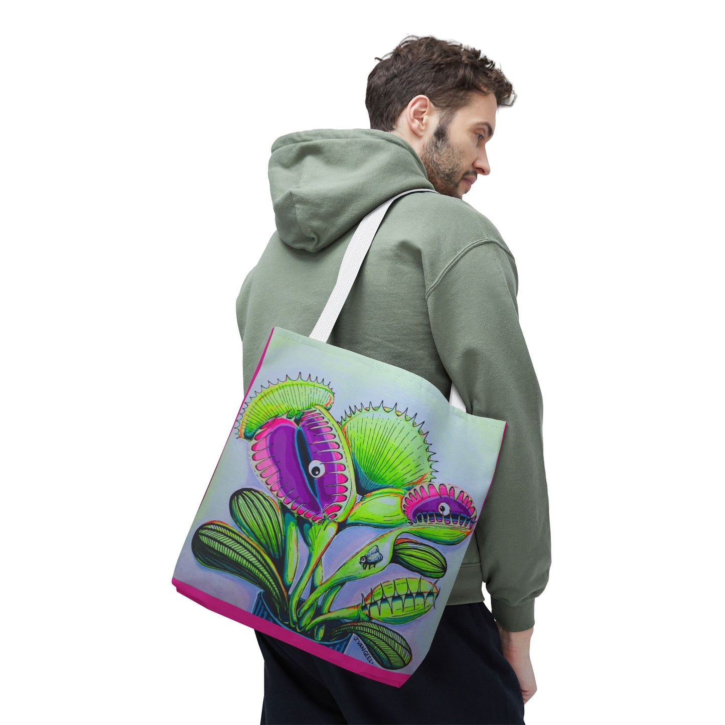 Premium Cyclops Venus Fly Trap Tote Bag, Original Artist Design, Reusable Shopping Tote,  Eco-Friendly