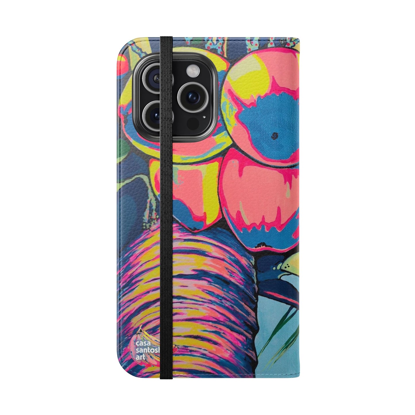 Neon Coconuts Flip Phone Case – Wallet Cover with Card Slots