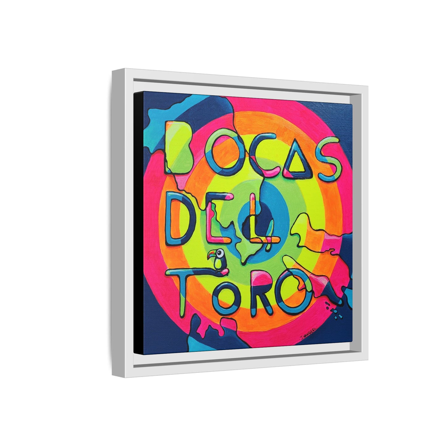 Framed Bocas Del Toro Islands Canvas Print
