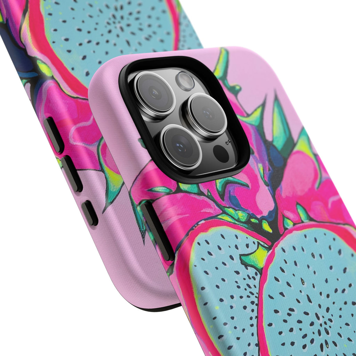 Coque de téléphone résistante Pitaya Rose Néon