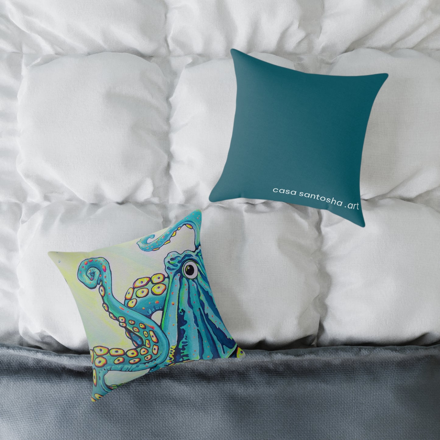 Cyclops Octopus Art Canvas Decorative Pillow
