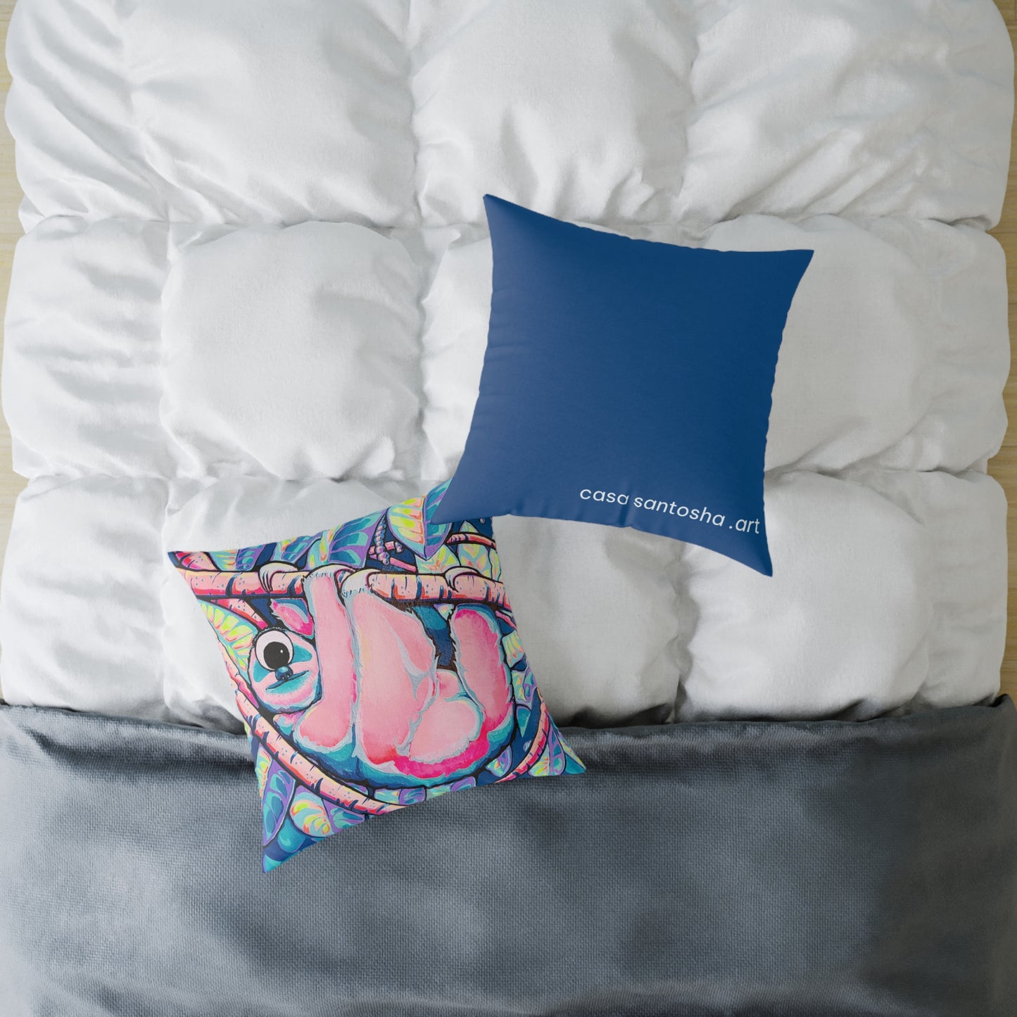 Cyclops Sloth Art Canvas Decorative Pillow