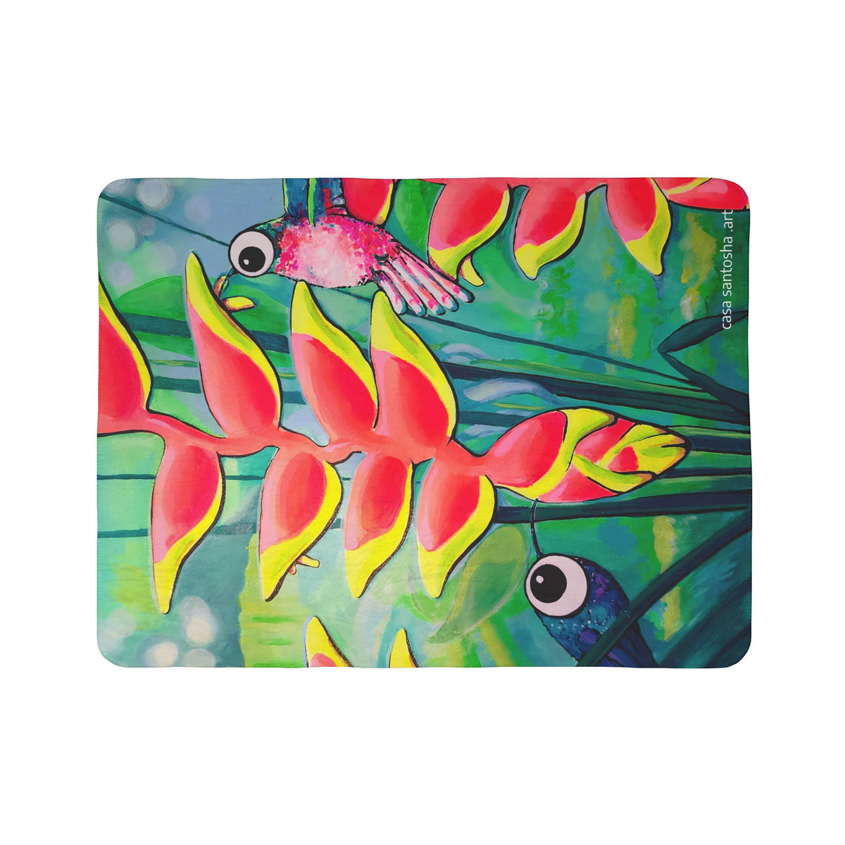 Cyclops Hummingbirds Fleece Sherpa Blanket