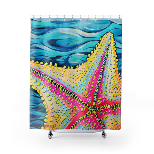 Starfish Beach Bocas Pop Art Shower Curtain