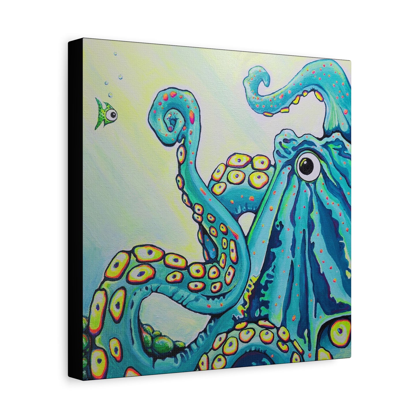 Cyclops Octopus Original Canvas Art Print, Unique Home Decor, Wall Art