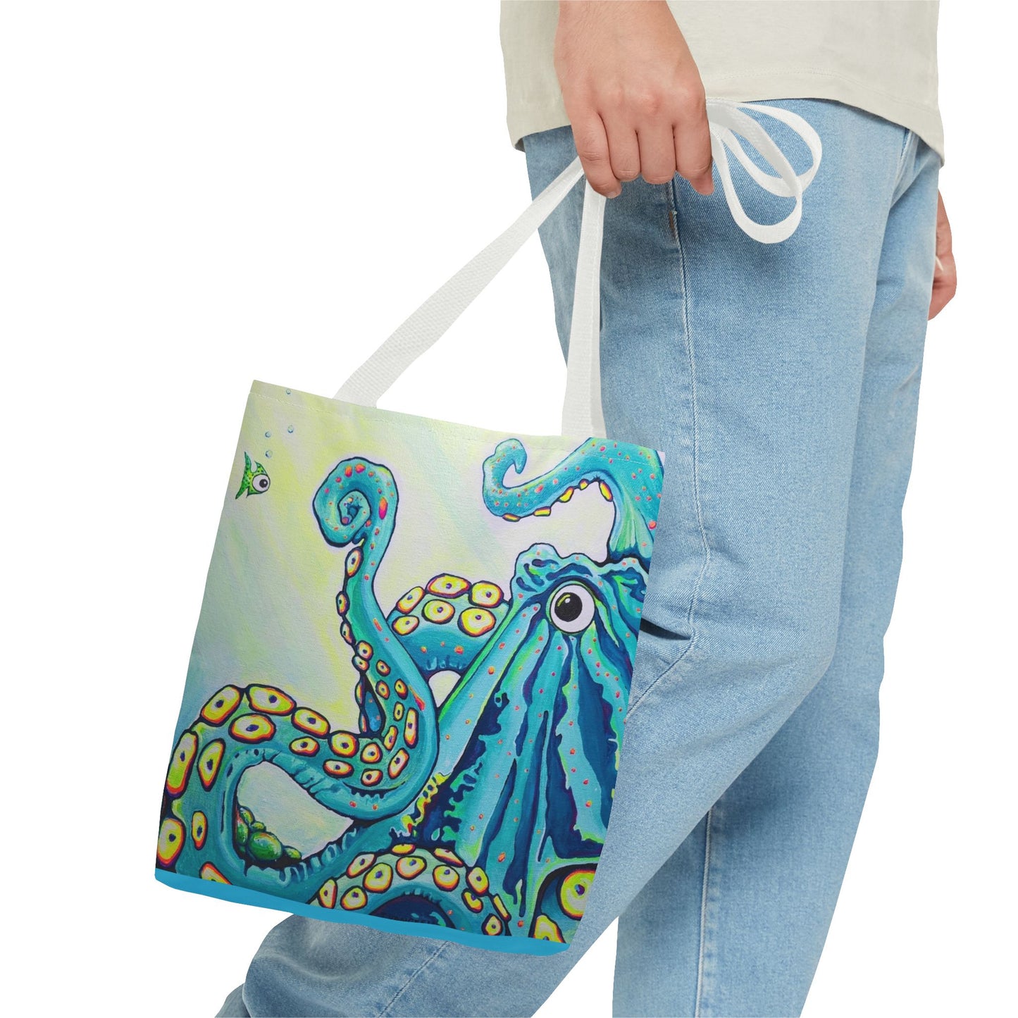 Premium Cyclops Octopus Tote Bag, Original Artist Design, Reusable Shopping Tote,  Eco-Friendly
