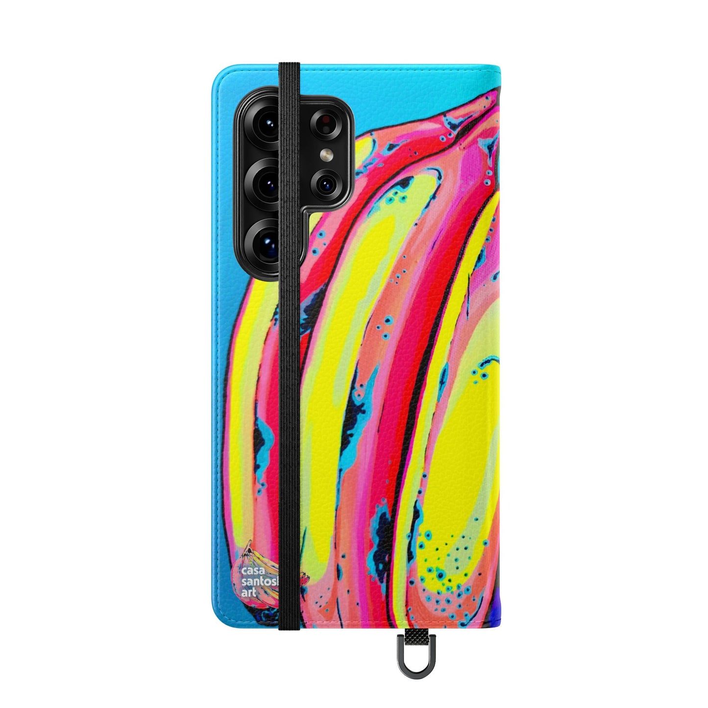 Neon Fat Bananas Flip Phone Case – Wallet Cover with Card Slots