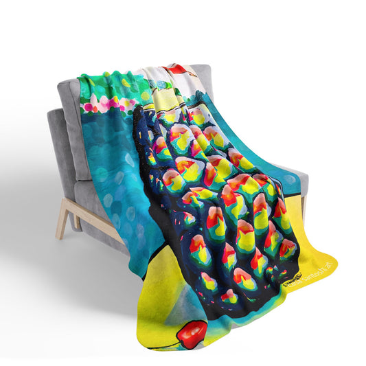 Neon Piña Colada Fleece Sherpa Blanket