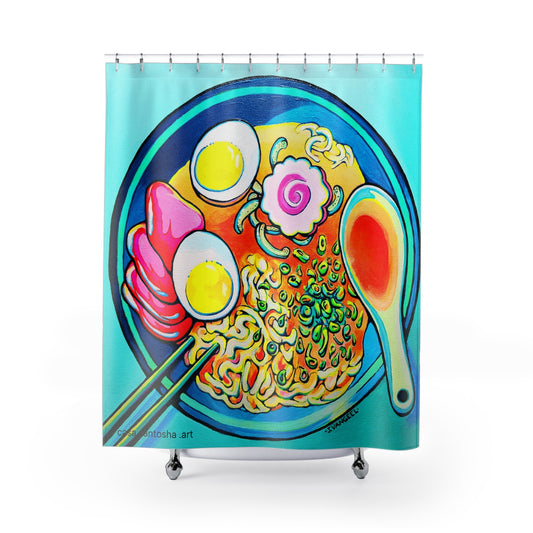 Neon Ramen Pop Art Shower Curtain