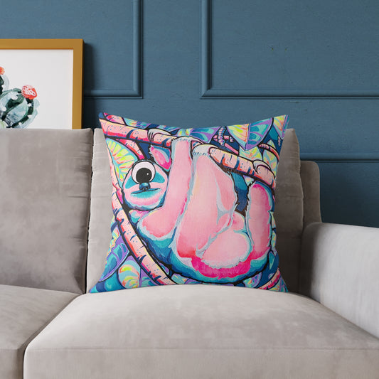 Cyclops Sloth Art Canvas Decorative Pillow