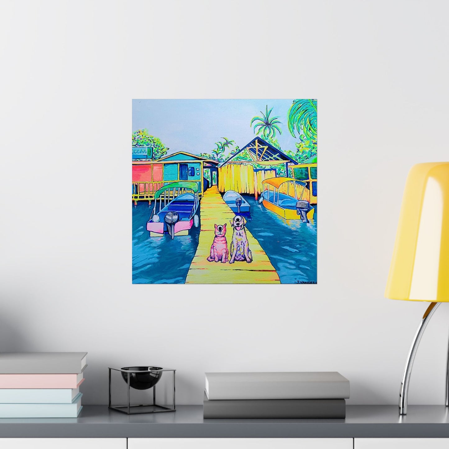 Cyclops Cat and Dog in Bocas Giclée Art Poster
