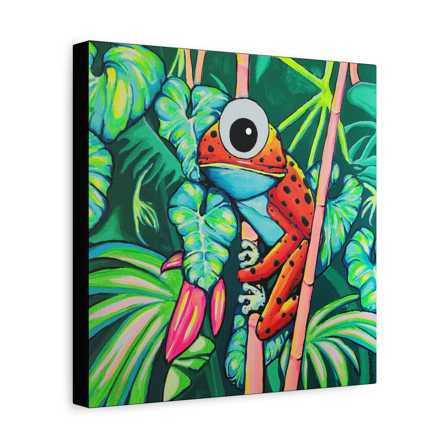 Cyclops Red Frog Canvas Wall Art