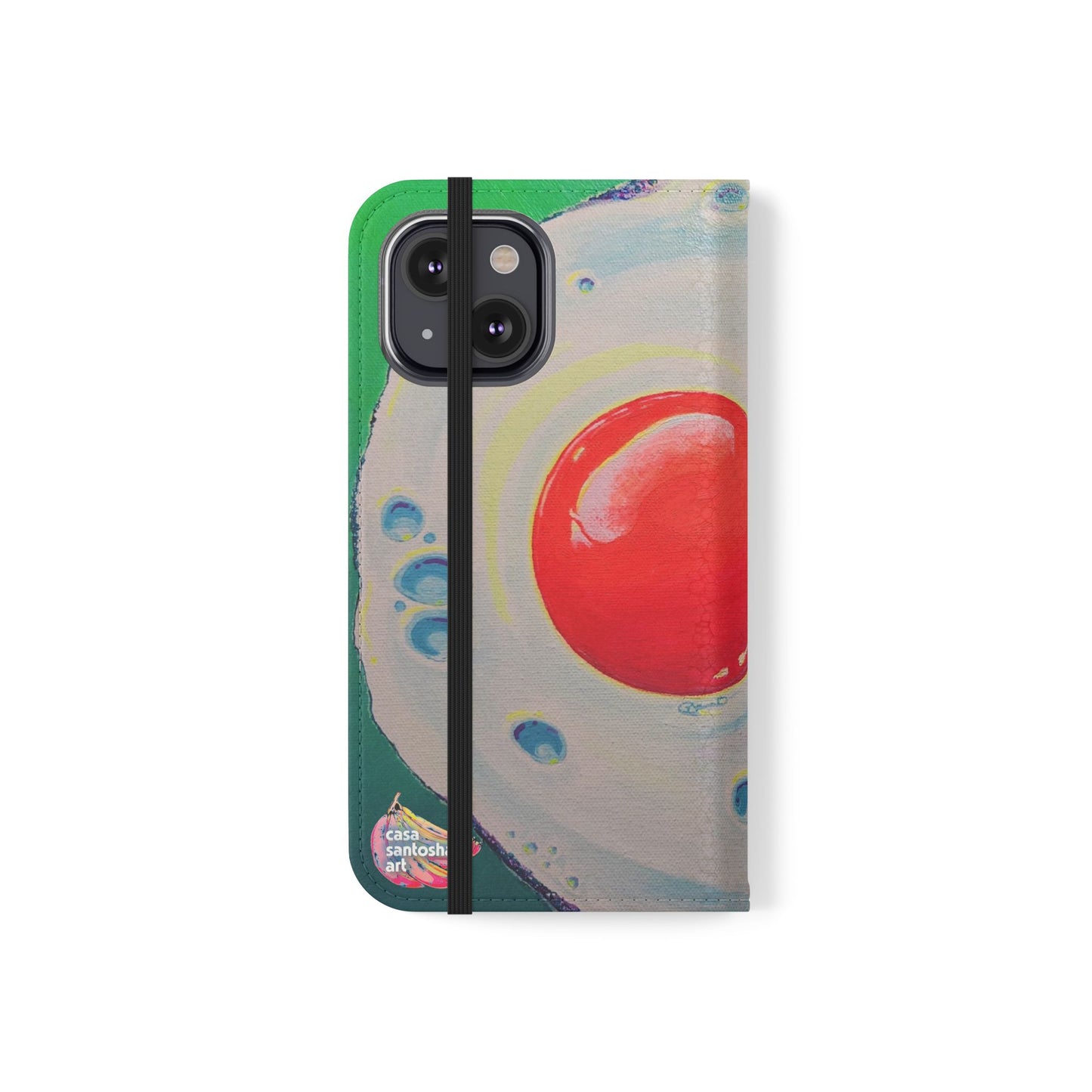 Neon Fried Egg Flip Phone Case – Wallet Cover with Card Slots
