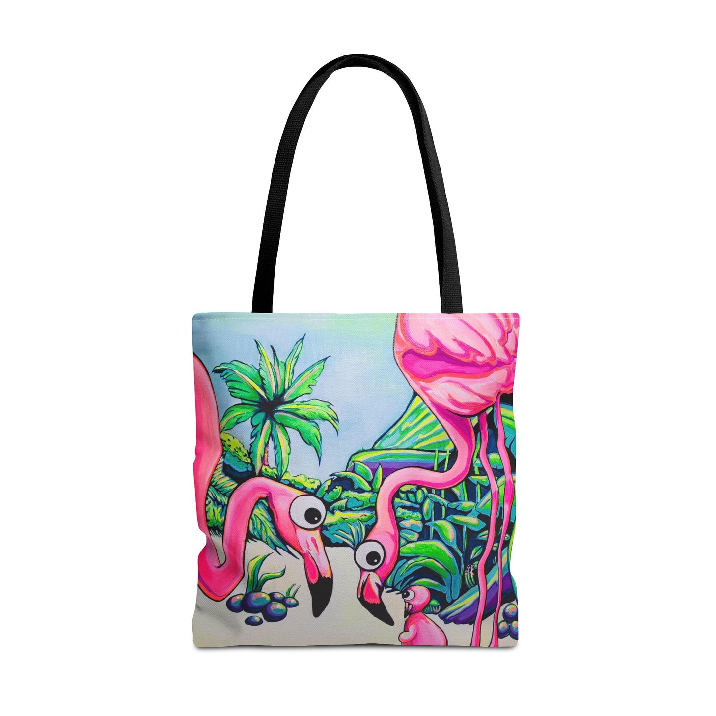 Premium Cyclops Flamingo Family Tote Bag, Original Artist Design, Reusable Shopping Tote,  Eco-Friendly