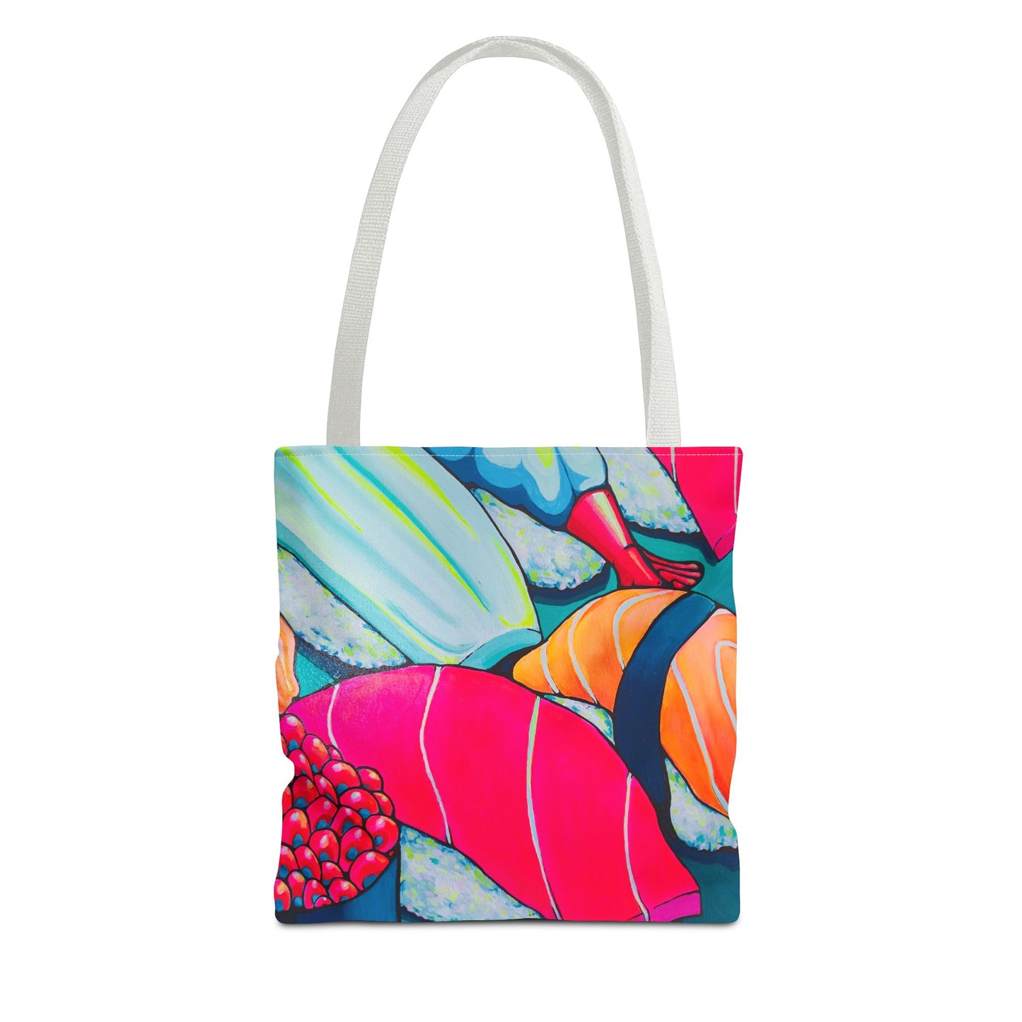 Premium Neon Sushi Tote Bag, Original Artist Design, Reusable Shopping Tote, Eco-Friendly