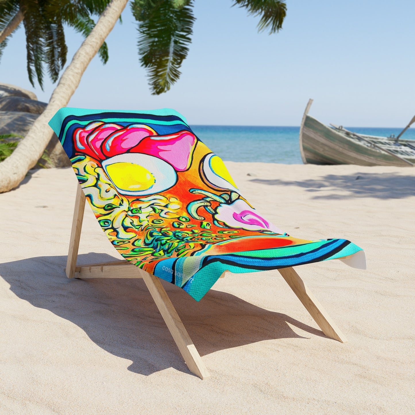 Neon Ramen Beach Towel for Summer Fun and Vacation Essentials