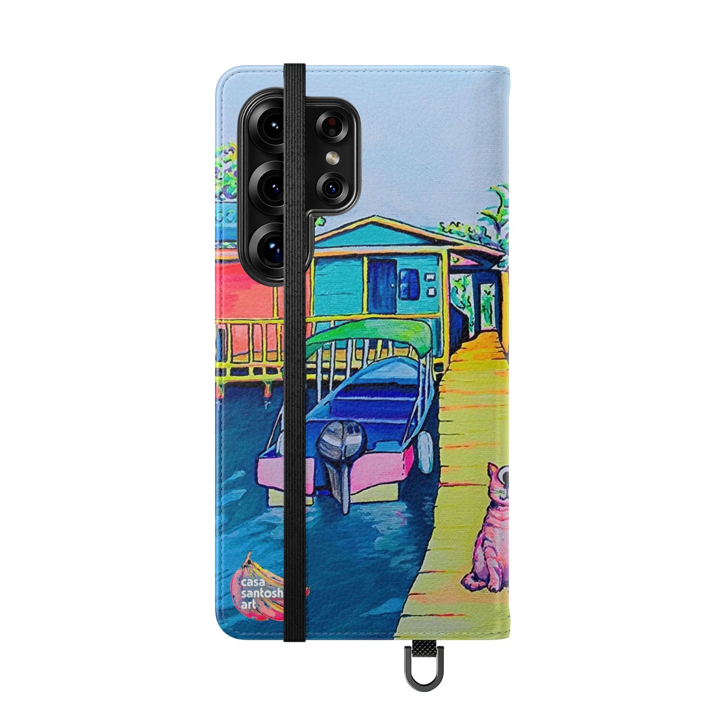 Cyclops Cat and Dog in Bocas Flip Phone Case – Wallet Cover with Card Slots
