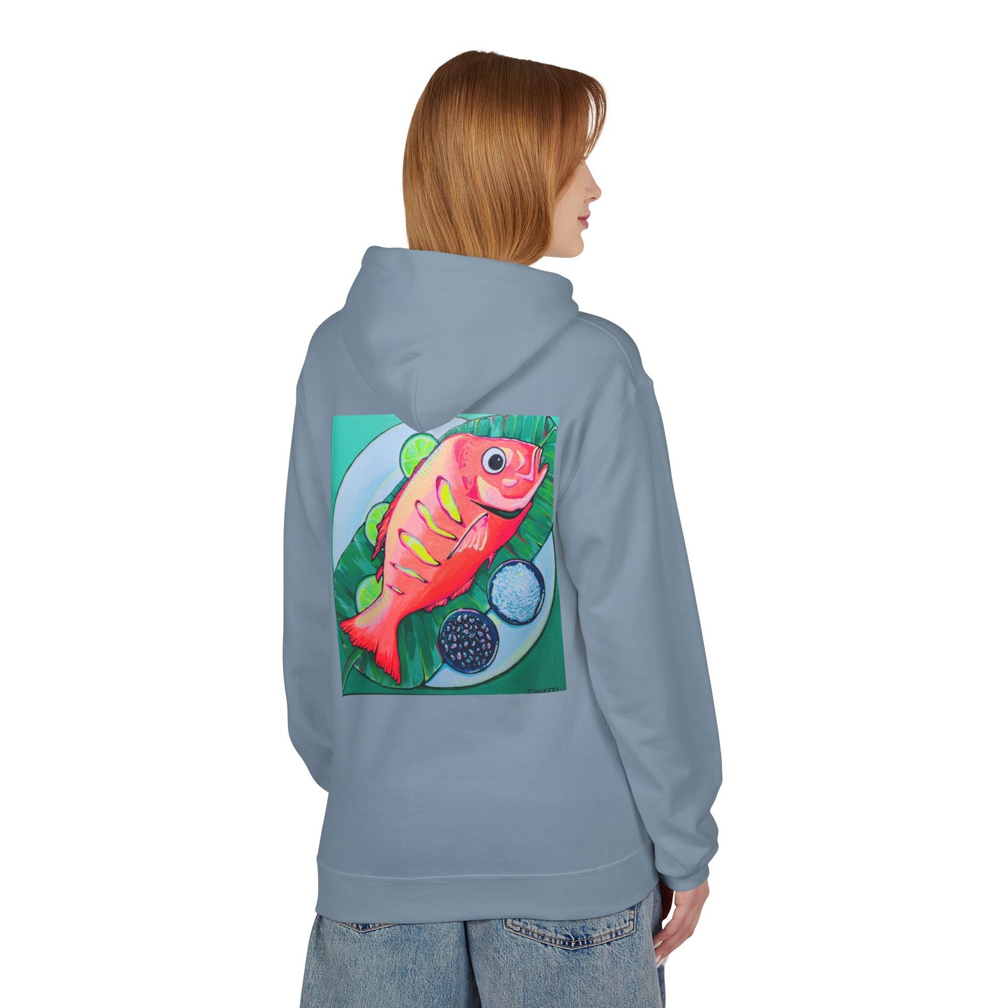 Unisex Neon Fried Fish Soft Hoodie