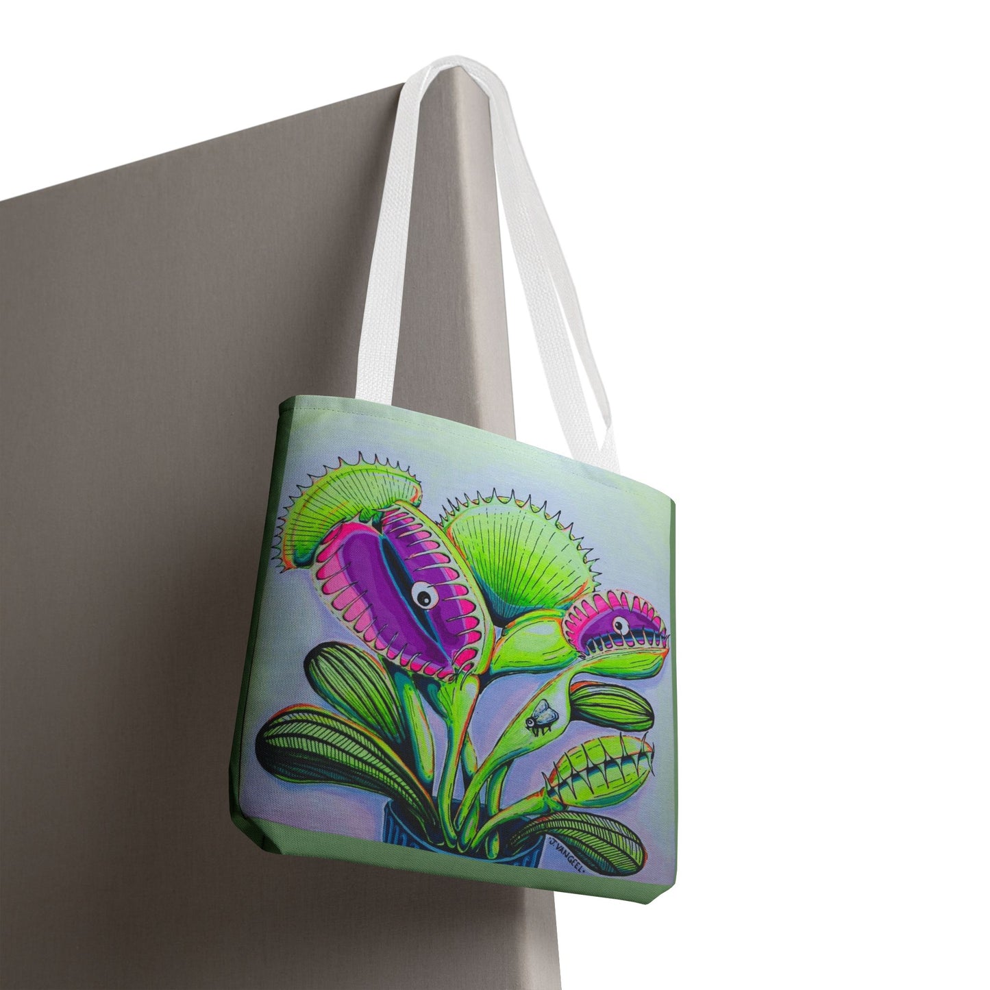 Premium Cyclops Venus Fly Trap Tote Bag, Original Artist Design, Reusable Shopping Tote,  Eco-Friendly