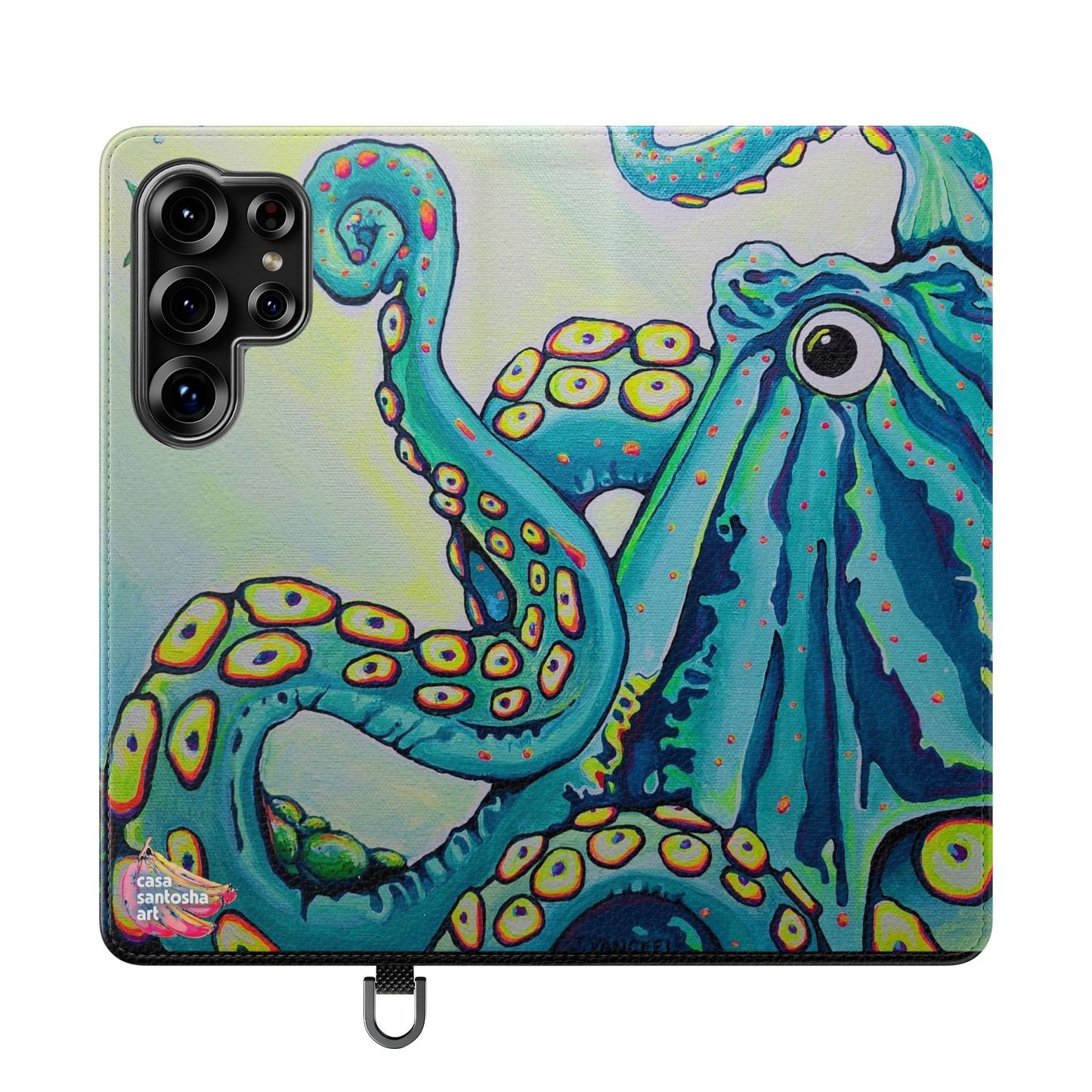 Cyclops Octopus Flip Phone Case – Wallet Cover with Card Slots