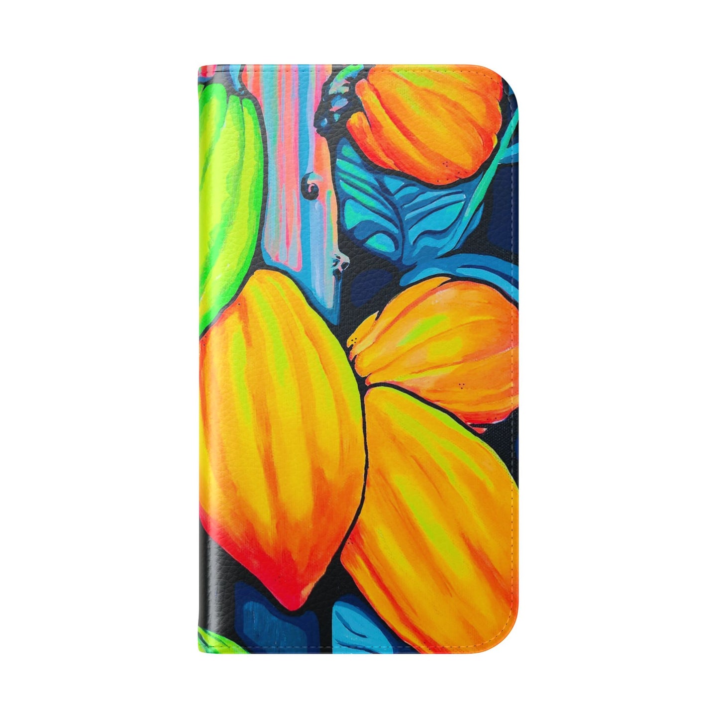 Neon Cacao Flip Phone Case – Wallet Cover with Card Slots