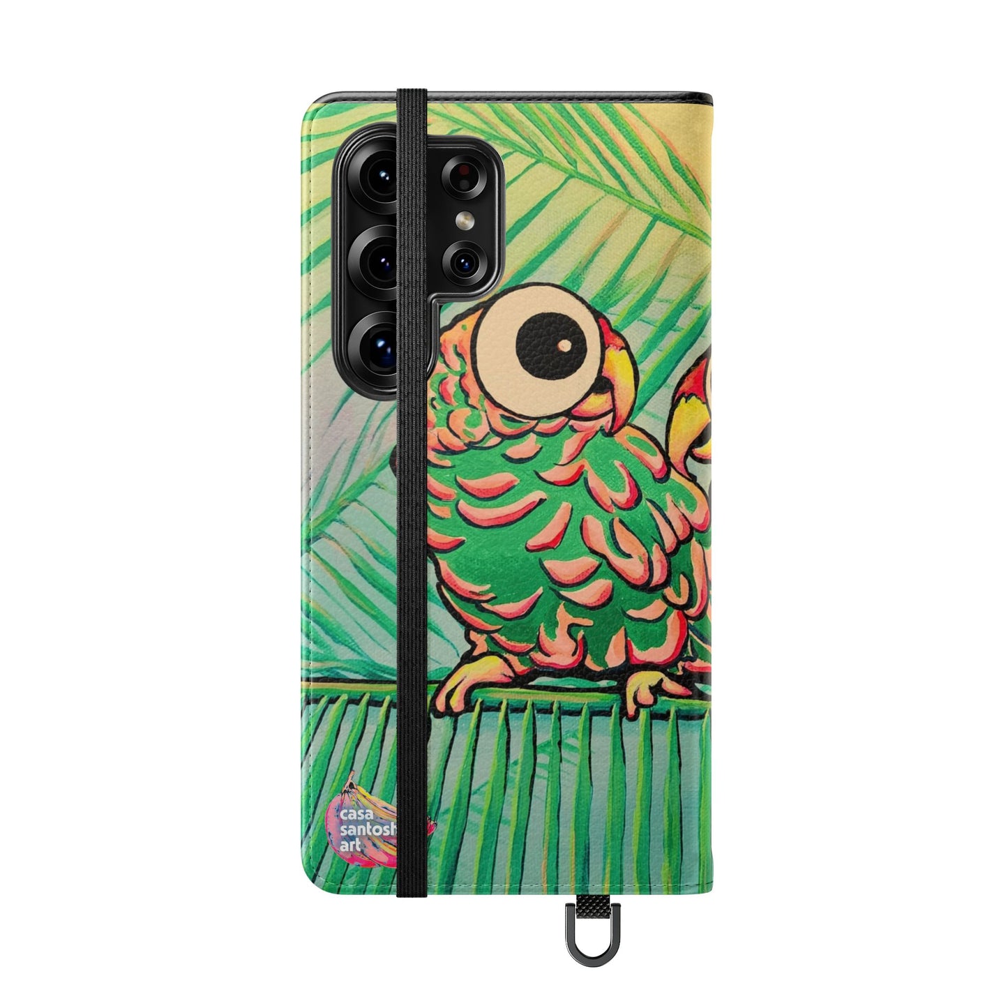 Chatty Cyclops Parrots Flip Phone Case – Wallet Cover with Card Slots