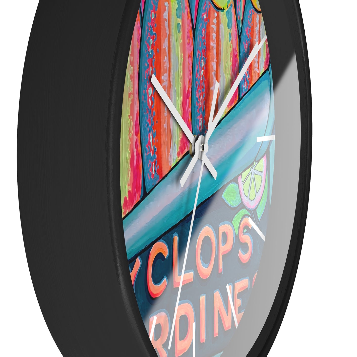 Neon Sardines Pop Art Wall Clock