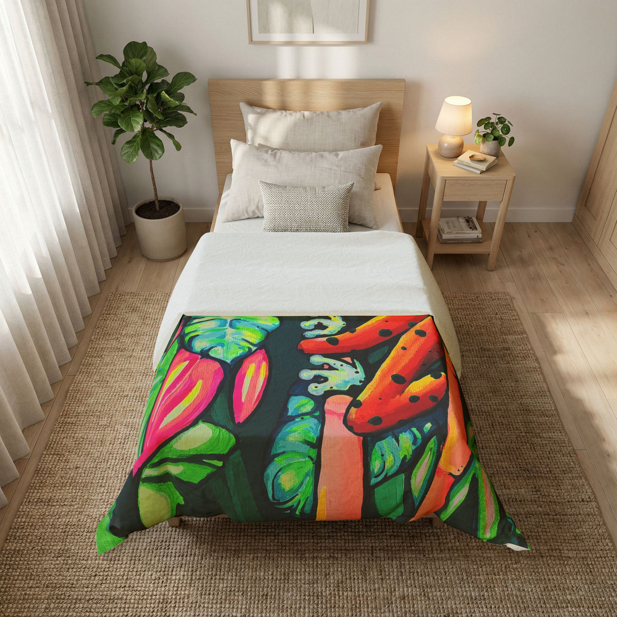 Cyclops Red Frog Duvet Cover